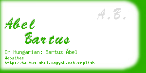 abel bartus business card